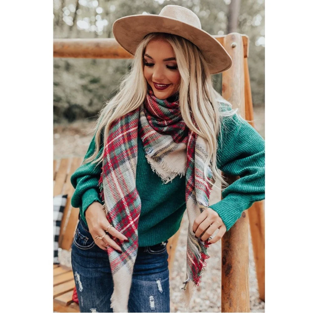 Vici Ava Plaid Blanket Wrap Shawl Scarf